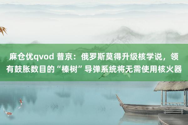 麻仓优qvod 普京：俄罗斯莫得升级核学说，领有鼓胀数目的“榛树”导弹系统将无需使用核火器