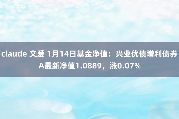 claude 文爱 1月14日基金净值：兴业优债增利债券A最新净值1.0889，涨0.07%