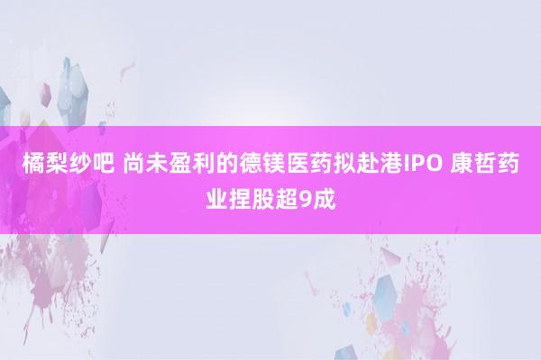 橘梨纱吧 尚未盈利的德镁医药拟赴港IPO 康哲药业捏股超9成